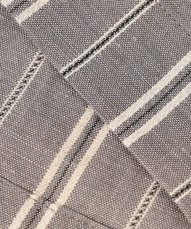 自由区 S 【カタログ掲載・セットアップ対応・洗える】リネンビスコースストライプドロスト パンツ セピア系