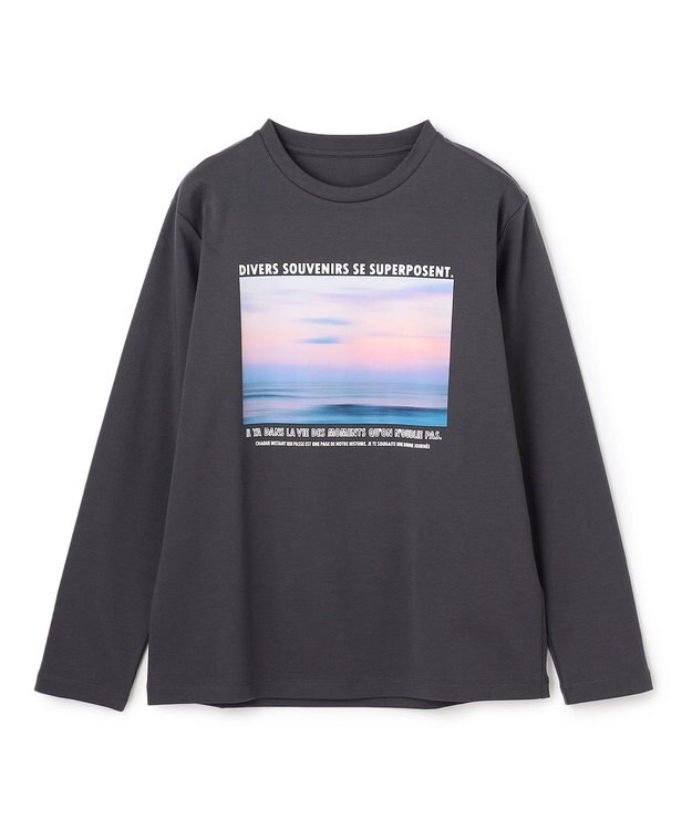 UNFILO コットンスムース グラフィックＴ チャコール転写