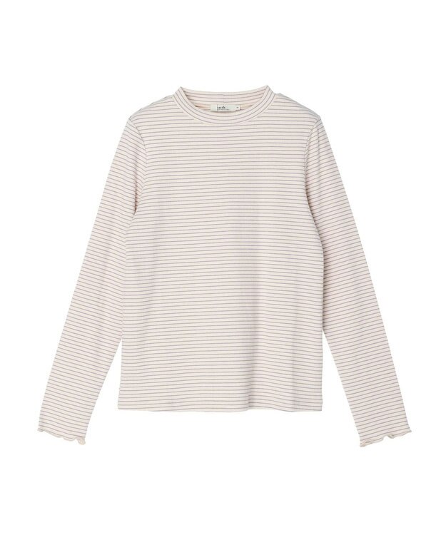 earth music&ecology マイクロボーダーリブプルオーバー Cream