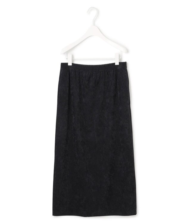 ICB L 【洗える】ストレッチスエード ナロースカート ブラック系