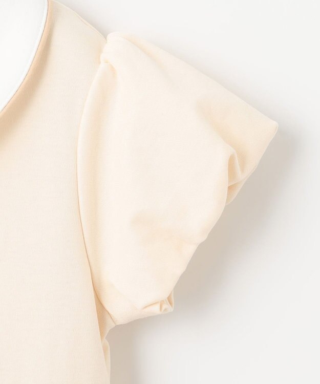 組曲 KIDS 【110-140㎝】フラワーパネルボーダー ワンピース ベージュ系