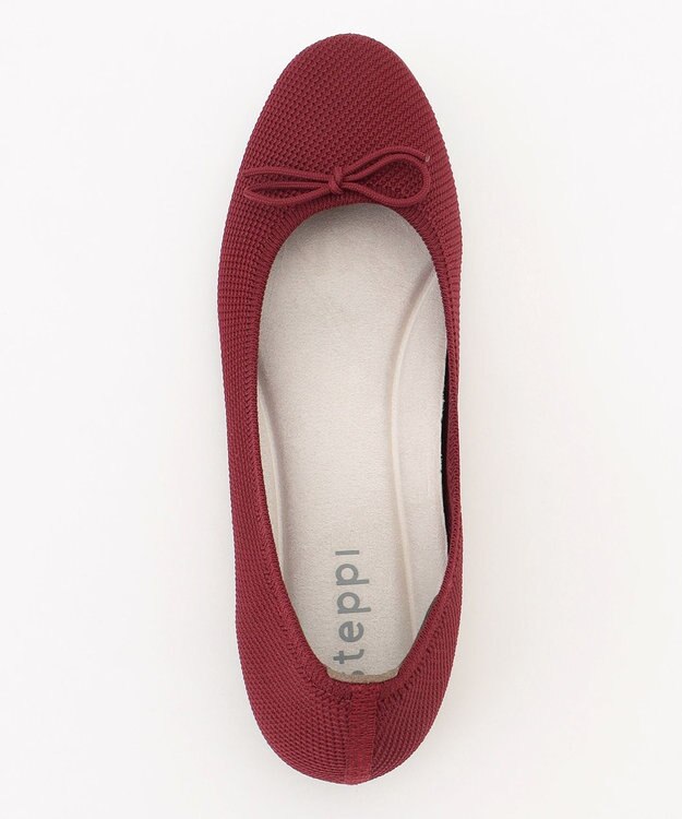 steppi 【洗える/撥水】ラウンド バレエ パンプス ボルドー