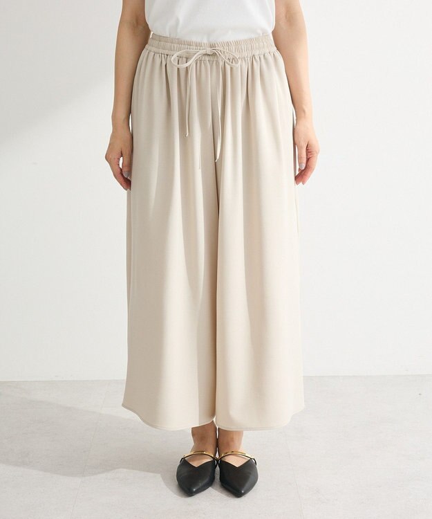 Green Parks イージーケアワイドガウチョパンツ Light Beige