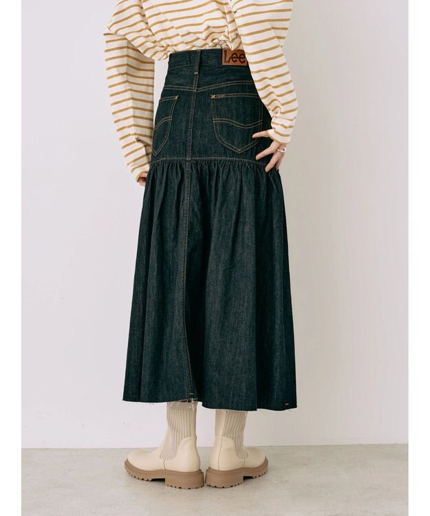 earth music&ecology Ｌｅｅ×ｅ．ｍ．ａ．ｅ．デニムフリルスカート Indigo