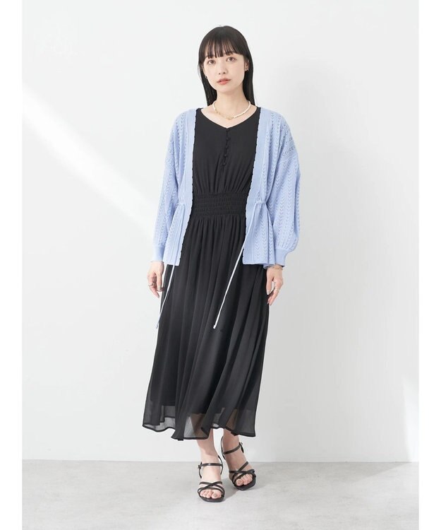 earth music&ecology シャーリングワンピース Black