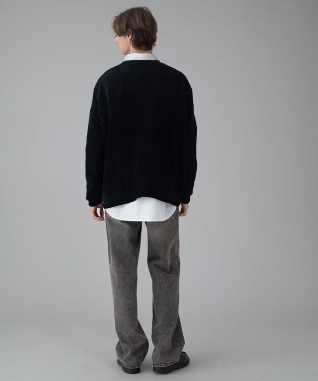 WEGO 【ユニセックス着用ITEM/MLサイズ展開】ベロアモールプルオーバー ブラック