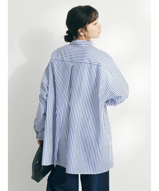 CRAFT STANDARD BOUTIQUE イージーケアオーバーシャツ Stripe Blue