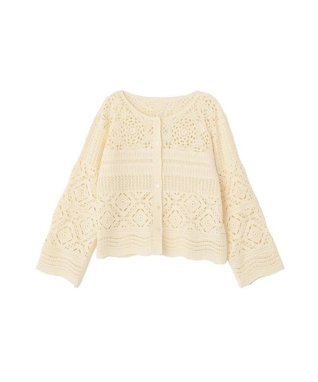 AMERICAN HOLIC クロシェニットカーディガン Ivory