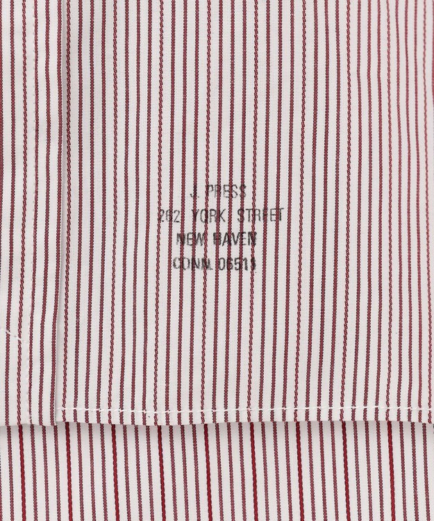 J.PRESS MEN ポプリンマルチストライプ ボタンダウンシャツ ワイン系1