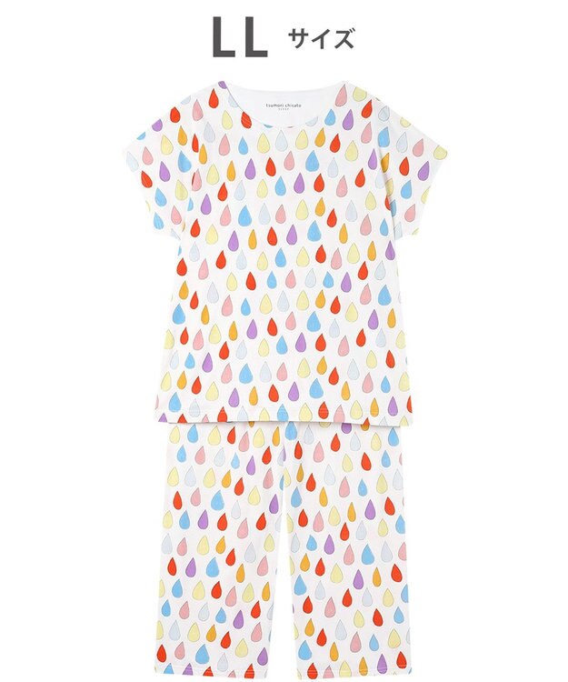 tsumori chisato SLEEP ツモリチサト パジャマ 綿100%(本体) 天竺素材 3分袖 半袖 8分丈 レディース UDT123 /ワコール アイボリー