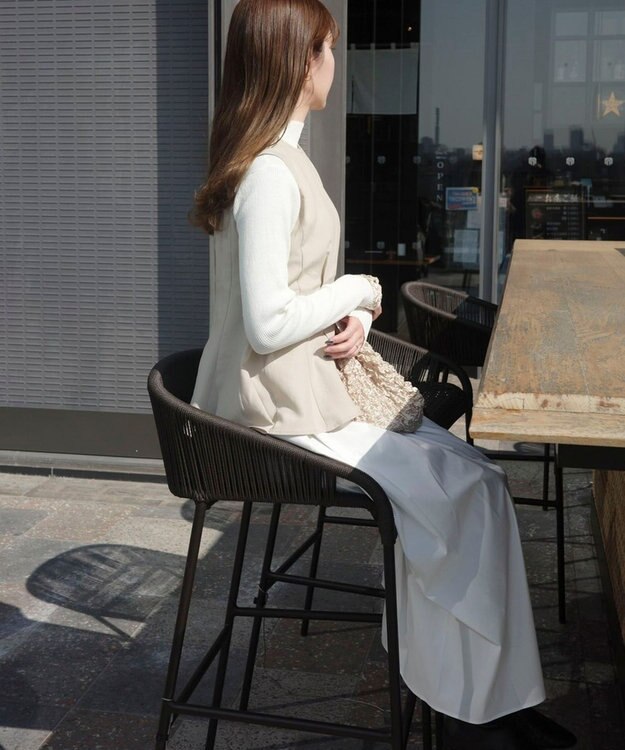 Green Parks AnriettMusee  リブニットドッキングワンピース Off White