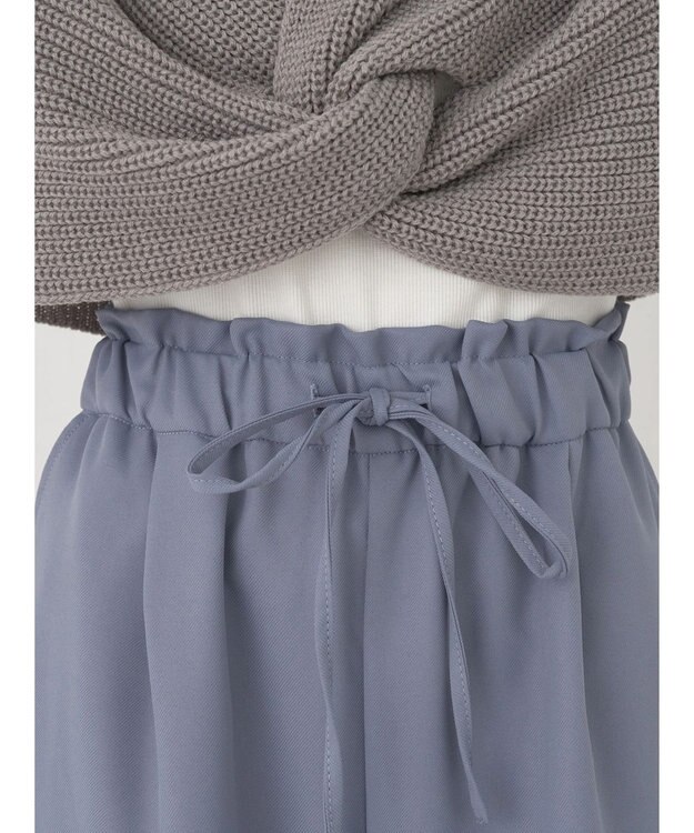 earth music&ecology 裾ドロストパラシュートパンツ Grayish Blue