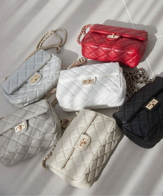 WEGO 【ANGIE VINTAGE】キルティングショルダーBAG ホワイト