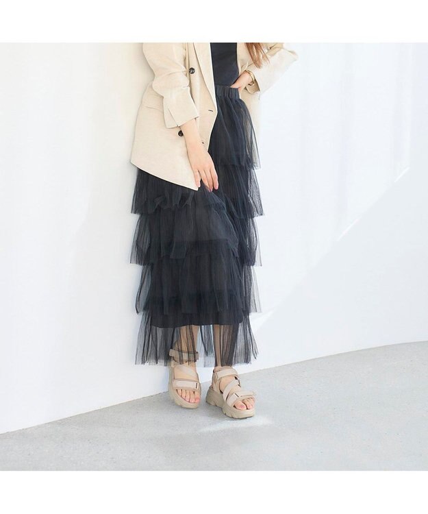 MODE ET JACOMO <noyau>トリプルベルクロ厚底スポーツサンダル ベージュ