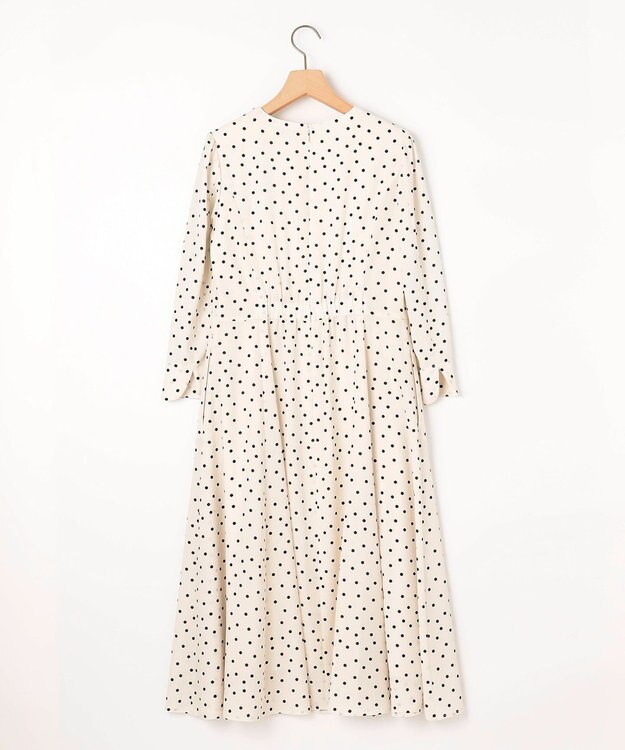 組曲 ドットジョーゼットプリント ワンピース アイボリー系5