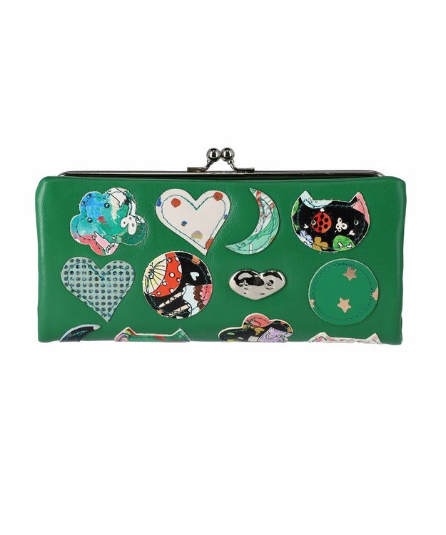 tsumori chisato CARRY tcパッチワーク がま口 長財布 グリーン