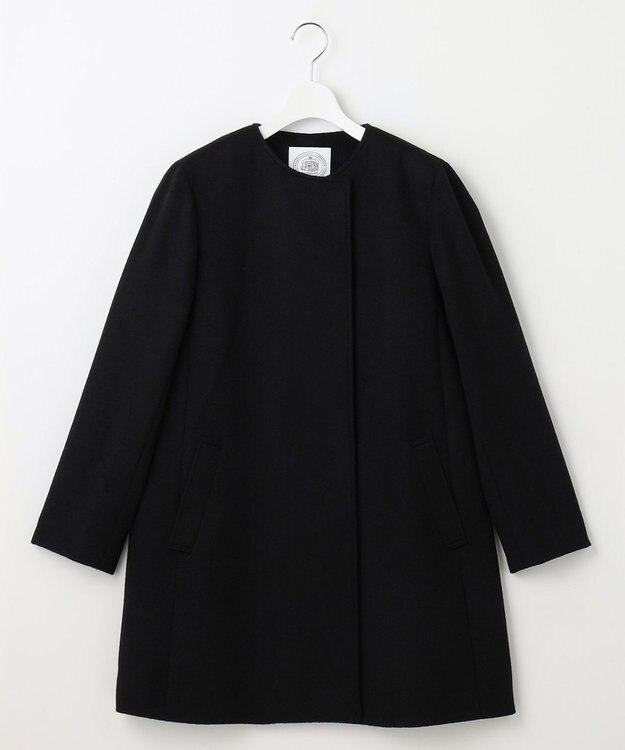 J.PRESS LADIES 【WEB限定カラーあり】ブレンドビーバー ノーカラー コート ブラック系