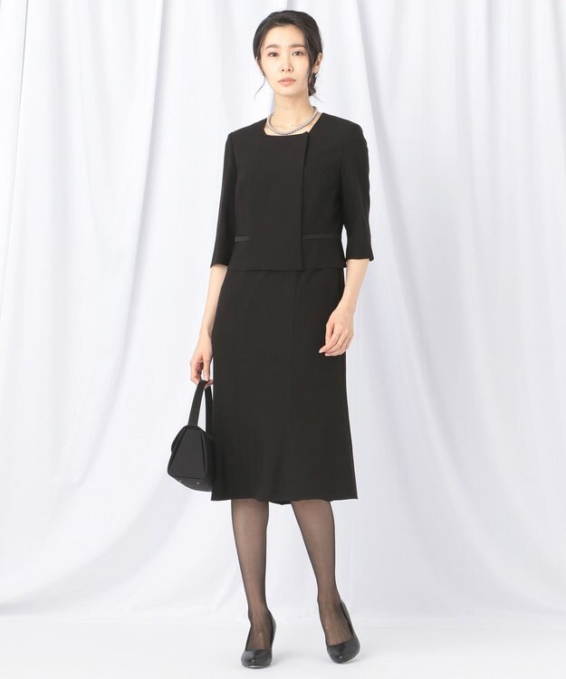 自由区 FORMAL 【襟華やか】エレガント ジャケット＋ワンピース ブラック系