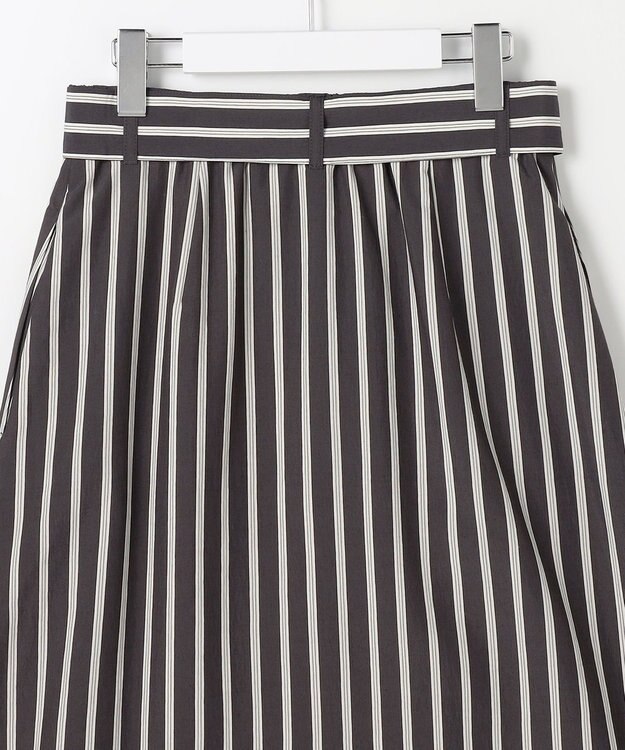 自由区 L ビスコースナイロンドビーストライプ スカート ブラウン系