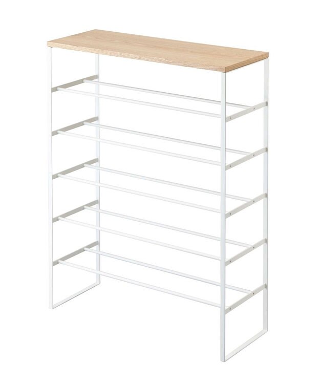 tower 天板付きシューズラック タワー 6段 ホワイト ホワイト