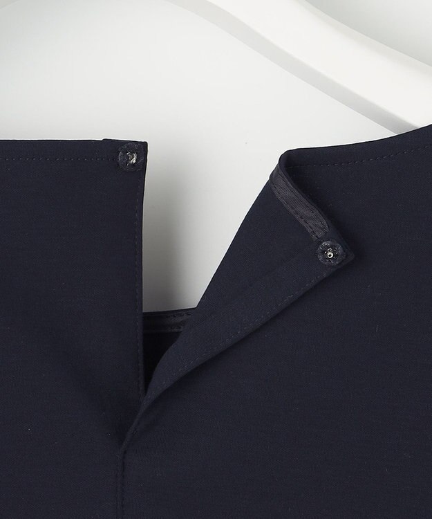 23区 【洗える】スカーフプリントコンビ バックデザイン カットソー ネイビーxオフホワイト