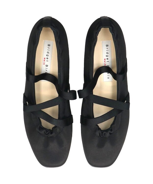 Bridget Birkin ＜3E＞【Bridget Birkin Walk】サテンギャザーウォーキングパンプス ブラック