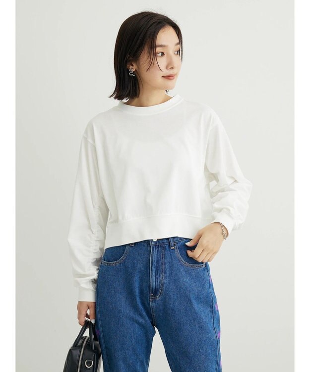 Green Parks ・ＥＬＥＮＣＡＲＥ　ＤＵＥシャーリング袖プルオーバー Off White