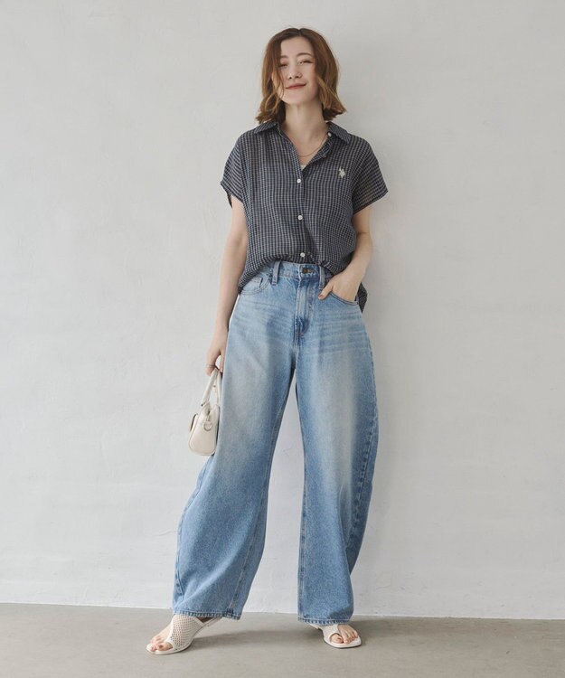 WEGO U.S. POLO ASSN.別注 フレンチスリーブシャツ ネイビー
