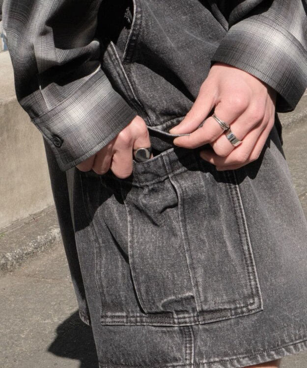 WEGO 【SMLサイズ展開】イージーバギーデニムカーゴショーツ デニムブラック