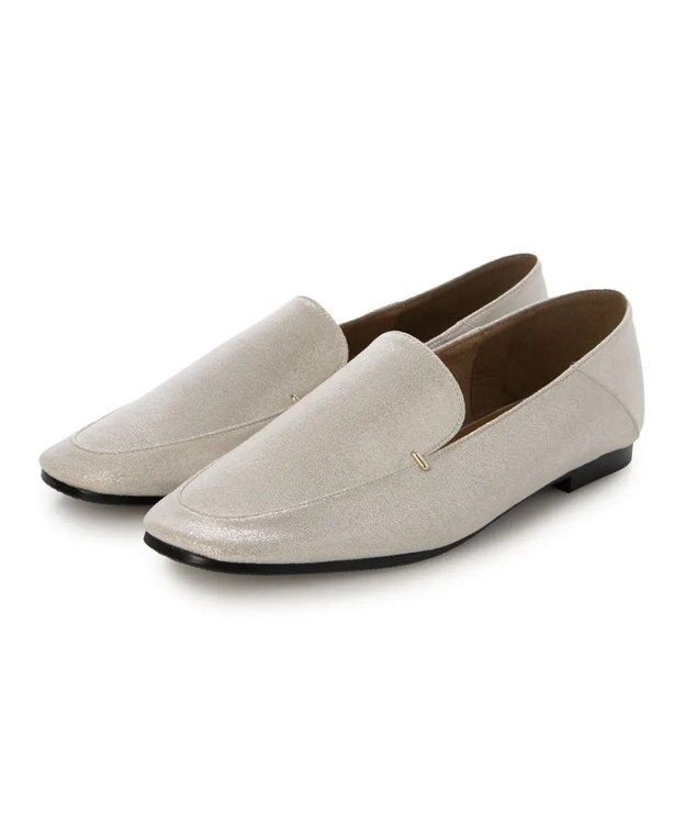 MODE ET JACOMO <carino>スクエアトゥフラットシューズ シルバー