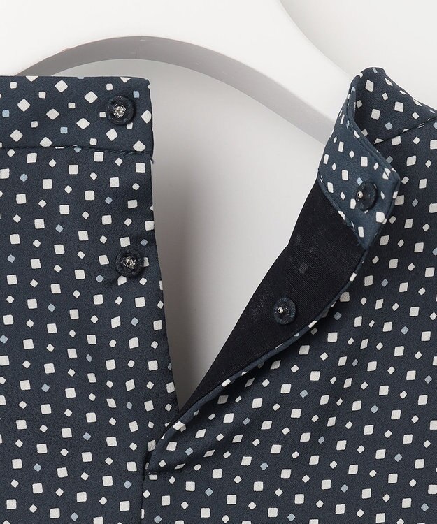 J.PRESS LADIES L 幾何プリント ボウタイ カットソー ネイビー系5