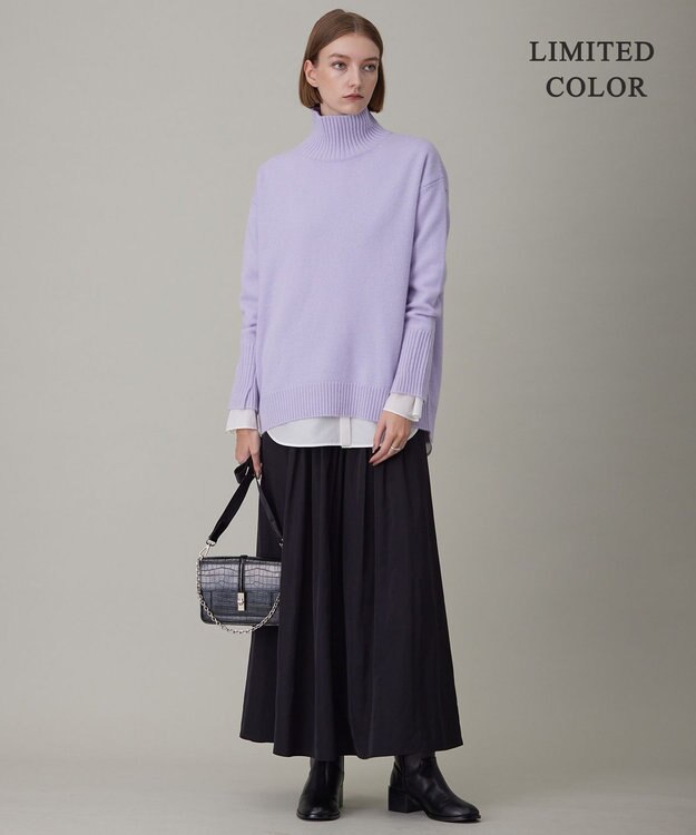 ICB 【新色追加・WEB限定カラーあり】 ソフトカシミヤミックス ハイネックニット ライラック系［WEB限定］