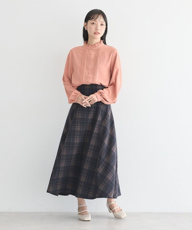 earth music&ecology フリルピンタックブラウス Pink