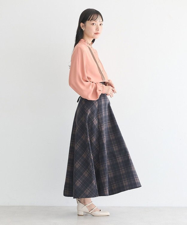 earth music&ecology フリルピンタックブラウス Pink