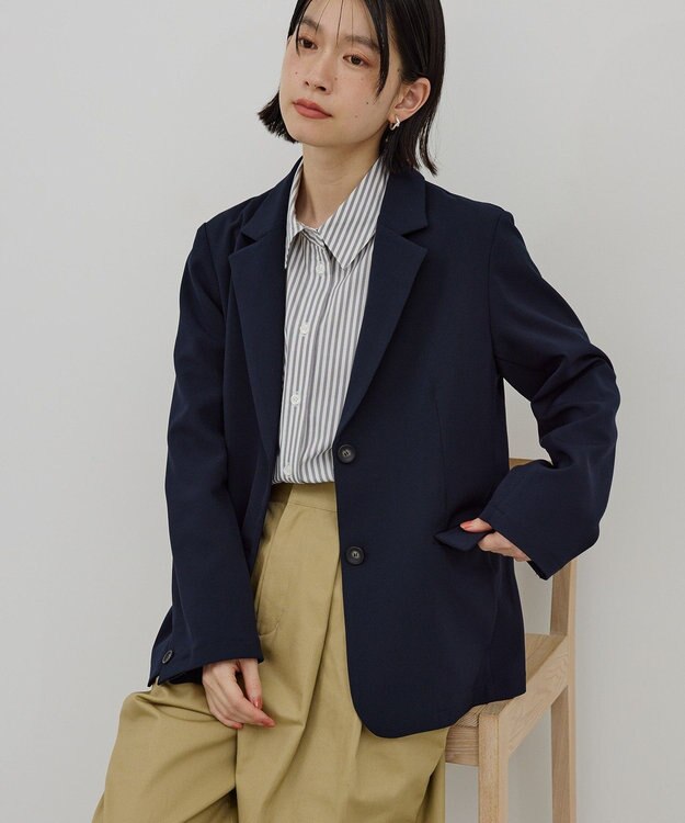 AMERICAN HOLIC 【イージーケア】テーラードジャケット Navy