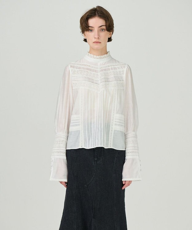 GRACE CONTINENTAL レースコンビハイネックトップ ホワイト