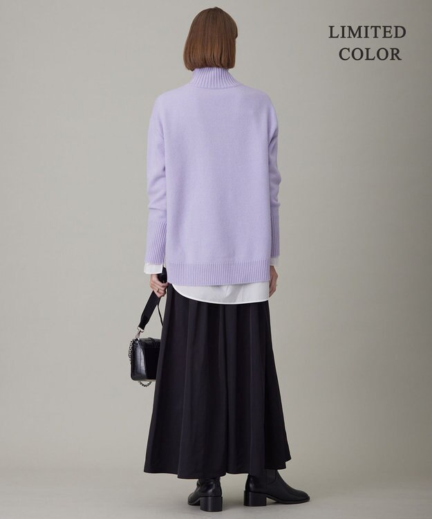 ICB L 【新色追加・WEB限定カラーあり】 ソフトカシミヤミックス ハイネックニット ライラック系［WEB限定］
