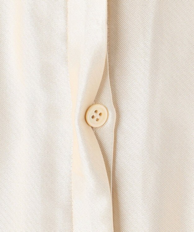 BEIGE， HAUYNITE / シアーストライプバンドカラーブラウス Ecru