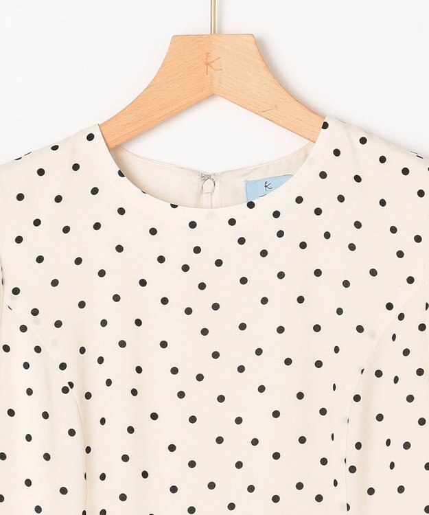 組曲 ドットジョーゼットプリント ワンピース アイボリー系5