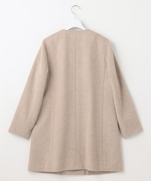 J.PRESS LADIES 【WEB限定カラーあり】ブレンドビーバー ノーカラー コート ベージュ系