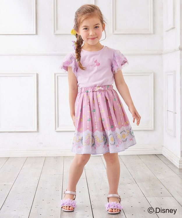 ANY KIDS 【ディズニープリンセス】総柄 プリント スカート ラベンダー<ラプンツェル>