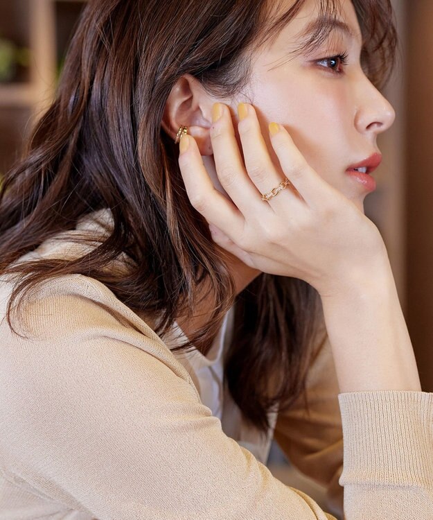 Tiaclasse 【安田美沙子さん着用】キュービックチェーンリング ゴールド