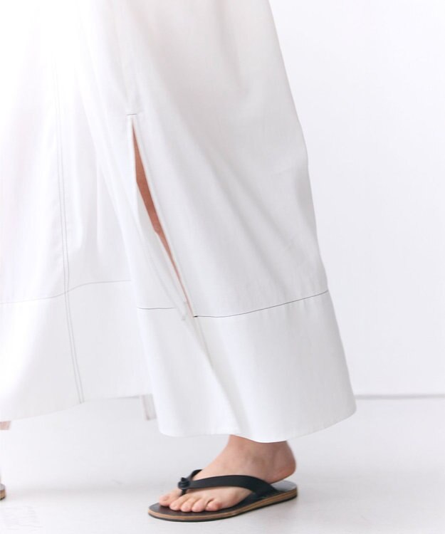 BEIGE， AXI / 刺繍ステッチ ドルマンロングドレス Ecru