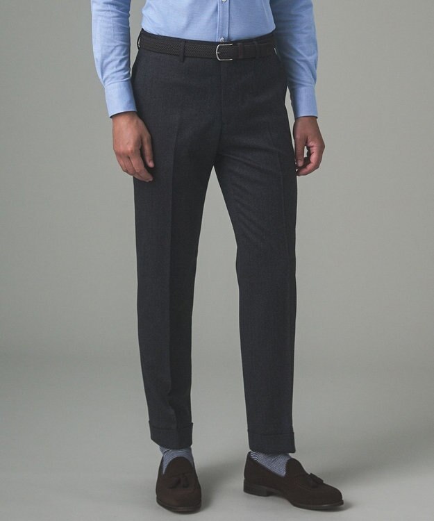 GOTAIRIKU 【保温性/ストレッチ/シワになりにくい】サキソニーストレッチパンツ（ノータック） ブラック系8