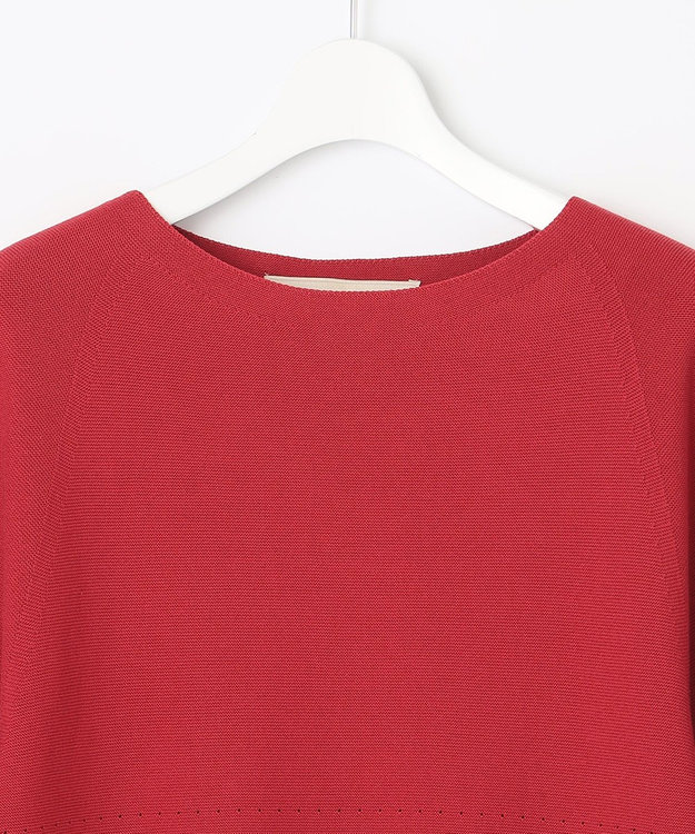 自由区 【XSサイズ～/洗える】ドライタッチホールガーメント ニット レッド系