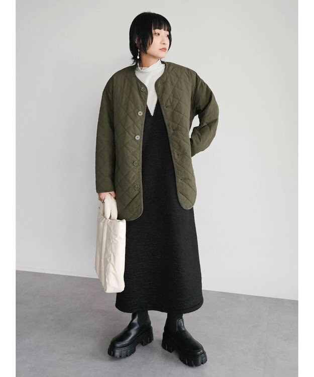 Green Parks ・ＥＬＥＮＣＡＲＥ　ＤＵＥ　ブークレＶネックジャンスカ Black