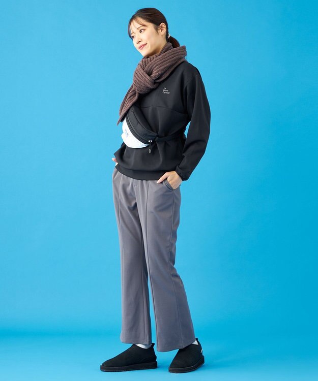 SHARE PARK LADIES 【UVカット・吸水速乾・ストレッチ・軽量・アンチピリング 】ダンボールクルーネックスウェット（S・Mサイズ） ブラック系