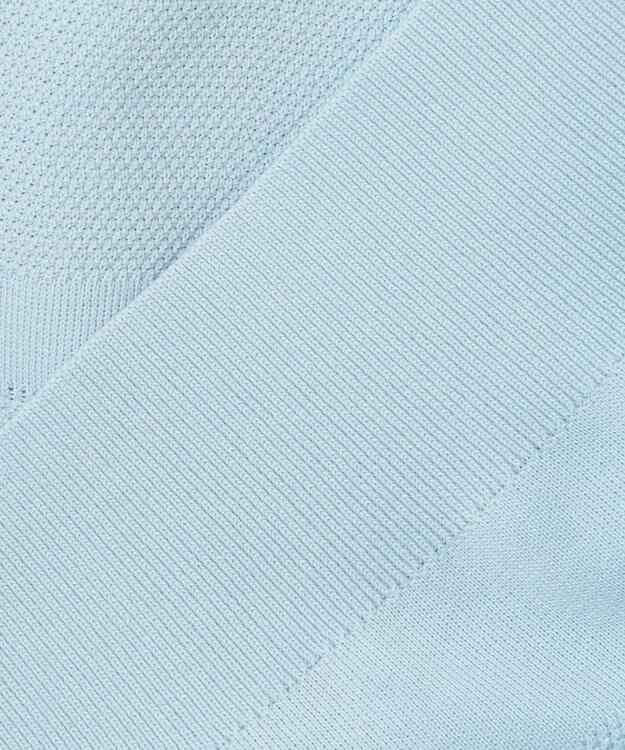 23区 【洗える】ラスターコットンポリエステル ニット スカイブルー系