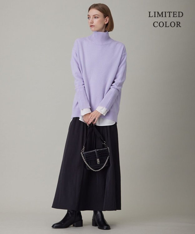 ICB 【新色追加・WEB限定カラーあり】 ソフトカシミヤミックス ハイネックニット ライラック系［WEB限定］