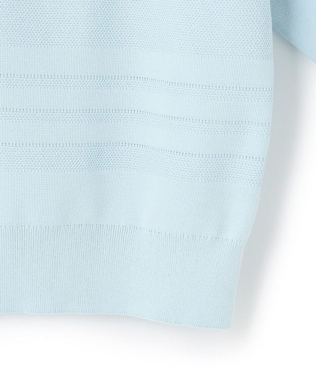 23区 【洗える】ラスターコットンポリエステル ニット スカイブルー系